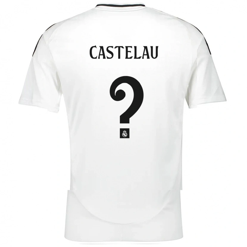 Danxen Enfant Maillot Alber Castelau #0 Blanc Tenues Domicile 2024/25 T-Shirt