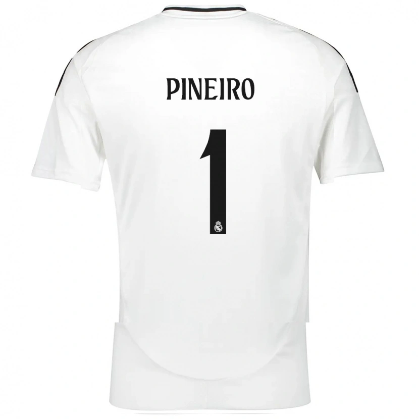 Danxen Enfant Maillot Diego Piñeiro #1 Blanc Tenues Domicile 2024/25 T-Shirt