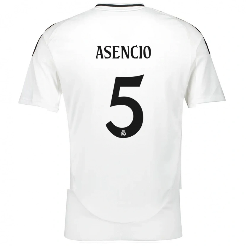 Danxen Enfant Maillot Raúl Asencio #5 Blanc Tenues Domicile 2024/25 T-Shirt