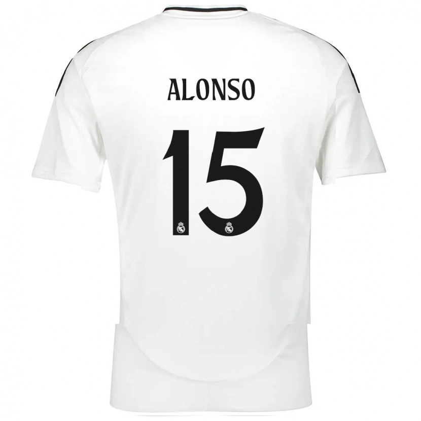 Danxen Enfant Maillot Borja Alonso #15 Blanc Tenues Domicile 2024/25 T-Shirt