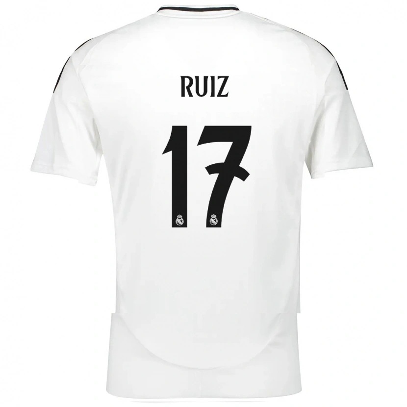 Danxen Enfant Maillot David Ruiz #17 Blanc Tenues Domicile 2024/25 T-Shirt