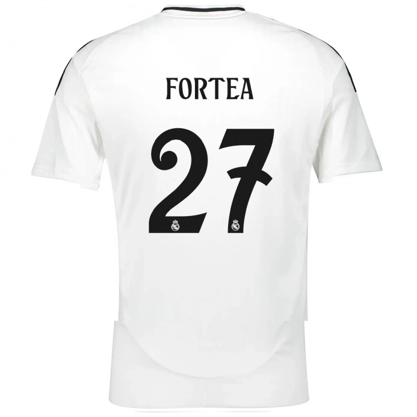 Danxen Enfant Maillot Jesús Fortea #27 Blanc Tenues Domicile 2024/25 T-Shirt