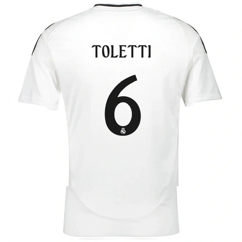 Danxen Enfant Maillot Sandie Toletti #6 Blanc Tenues Domicile 2024/25 T-Shirt