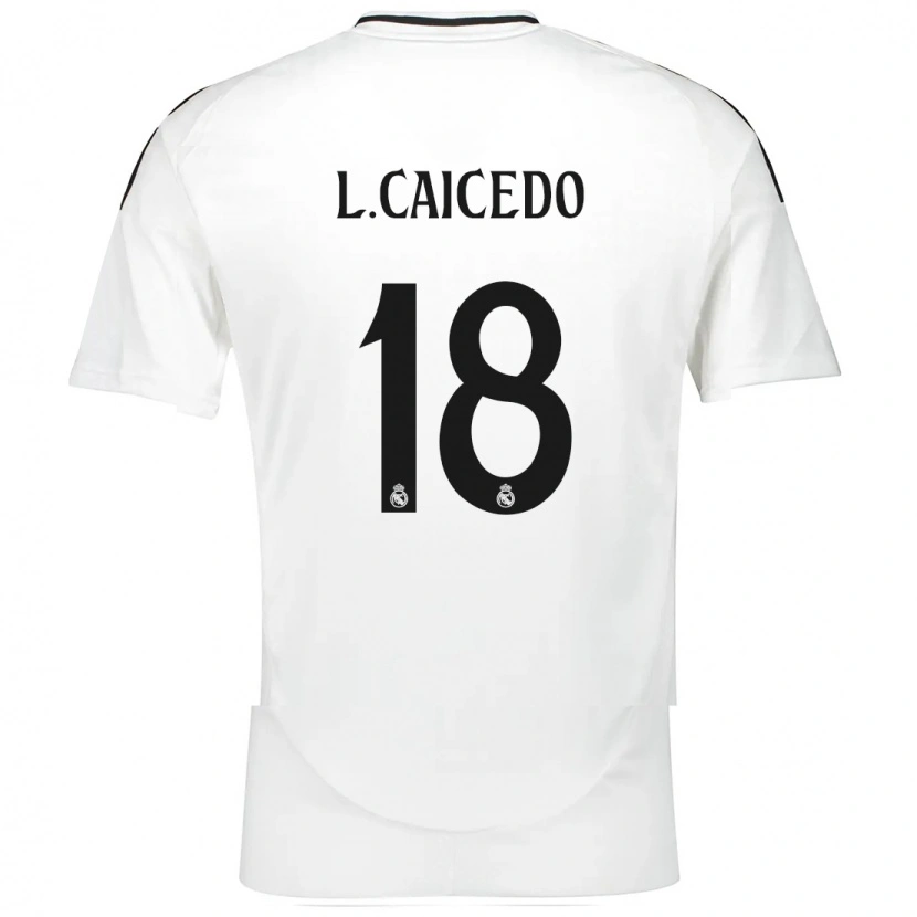 Danxen Enfant Maillot Linda Caicedo #18 Blanc Tenues Domicile 2024/25 T-Shirt