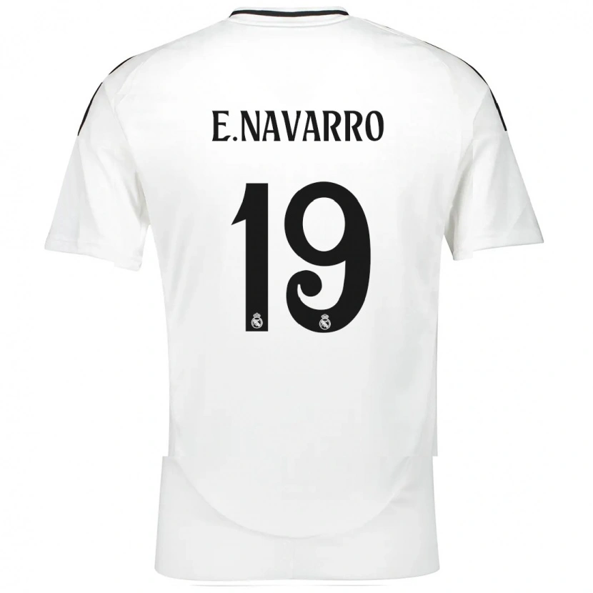 Danxen Enfant Maillot Eva Navarro #19 Blanc Tenues Domicile 2024/25 T-Shirt