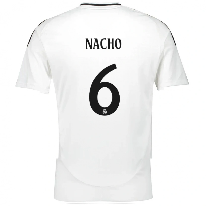 Danxen Enfant Maillot Nacho Fernández #6 Blanc Tenues Domicile 2024/25 T-Shirt