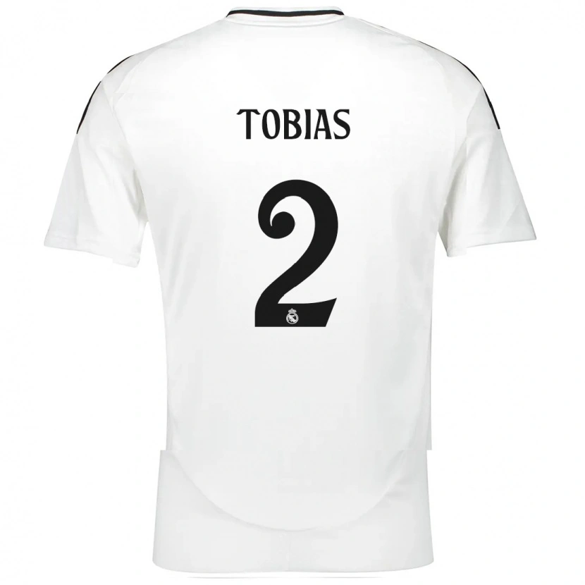 Danxen Enfant Maillot Vinícius Tobias #2 Blanc Tenues Domicile 2024/25 T-Shirt