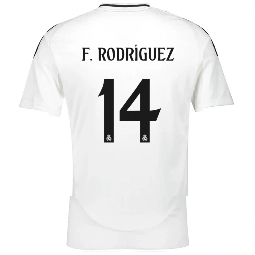 Danxen Enfant Maillot Fer Rodríguez #14 Blanc Tenues Domicile 2024/25 T-Shirt