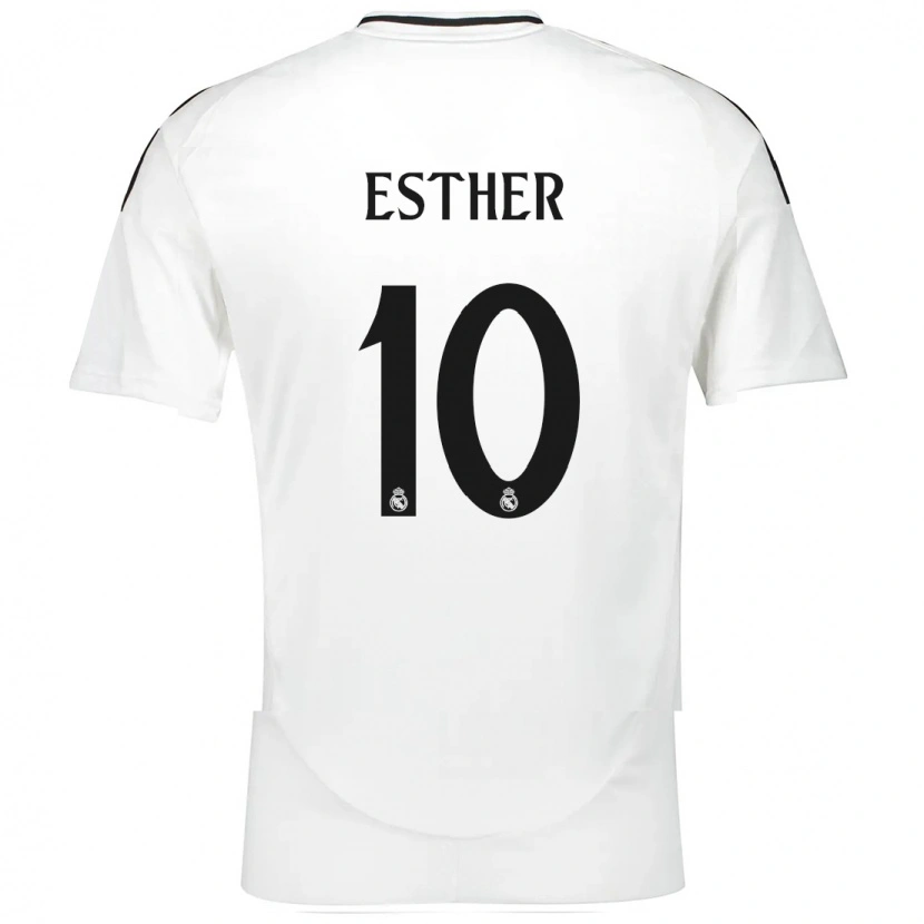 Danxen Enfant Maillot Esther Gonzalez #10 Blanc Tenues Domicile 2024/25 T-Shirt