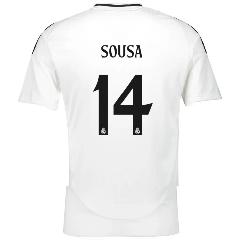 Danxen Enfant Maillot Kathellen Sousa #14 Blanc Tenues Domicile 2024/25 T-Shirt