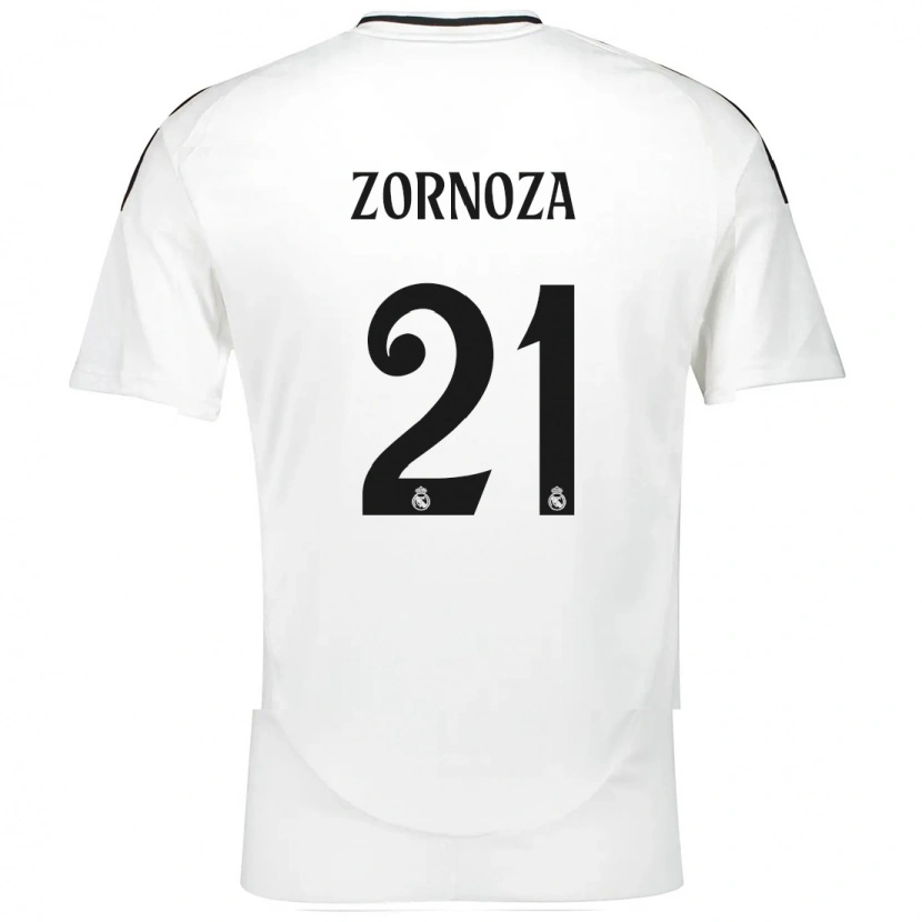 Danxen Enfant Maillot Claudia Zornoza #21 Blanc Tenues Domicile 2024/25 T-Shirt