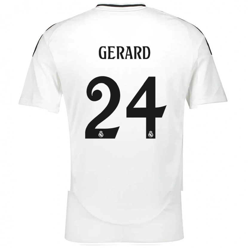 Danxen Enfant Maillot Meline Gerard #24 Blanc Tenues Domicile 2024/25 T-Shirt