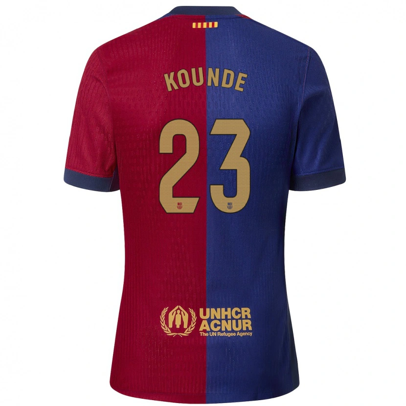 Danxen Enfant Maillot Jules Koundé #23 Bleu Rouge Tenues Domicile 2024/25 T-Shirt