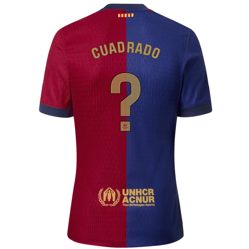 Danxen Enfant Maillot Adrián Cuadrado #0 Bleu Rouge Tenues Domicile 2024/25 T-Shirt