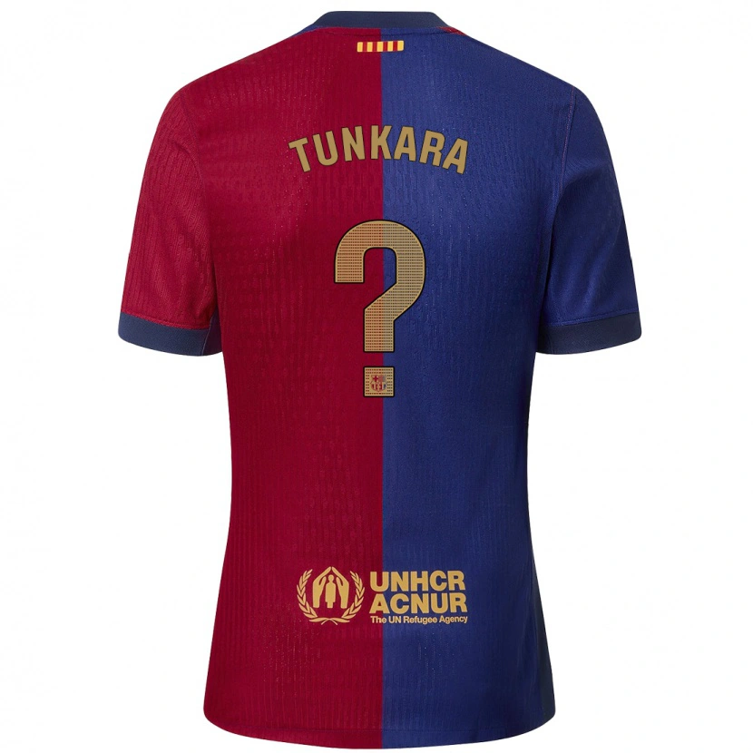 Danxen Enfant Maillot Ebrima Tunkara #0 Bleu Rouge Tenues Domicile 2024/25 T-Shirt