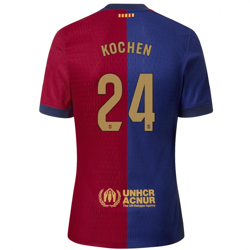 Danxen Enfant Maillot Diego Kochen #24 Bleu Rouge Tenues Domicile 2024/25 T-Shirt