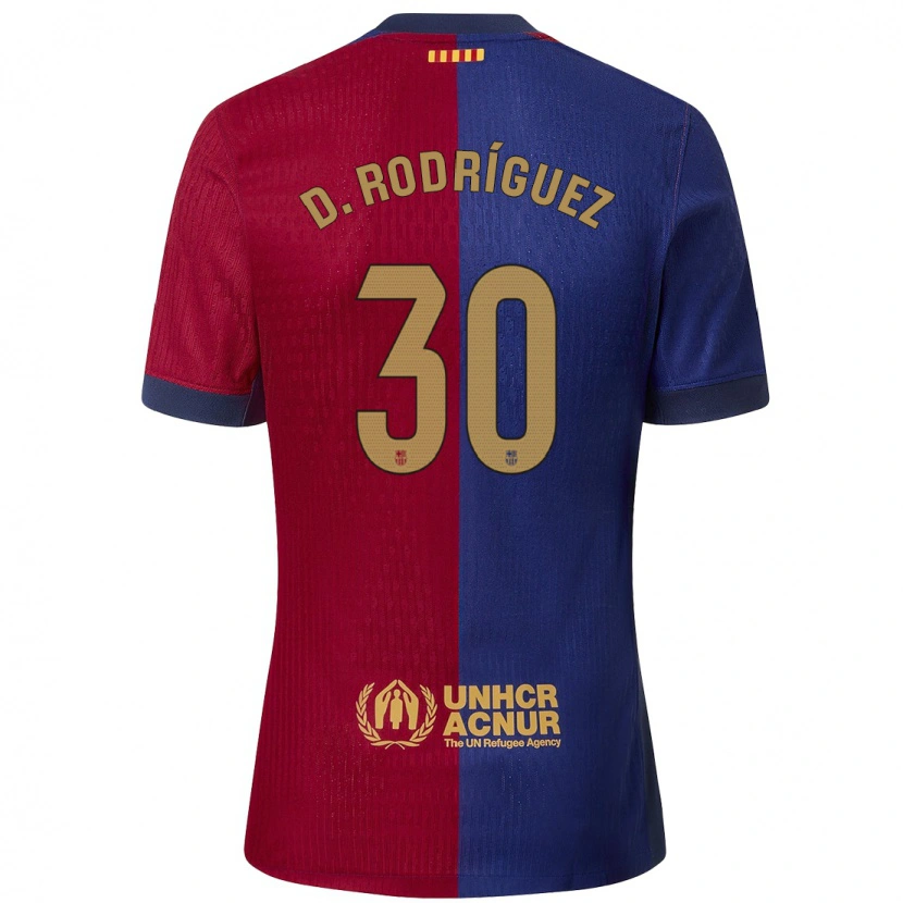 Danxen Enfant Maillot Dani Rodríguez #30 Bleu Rouge Tenues Domicile 2024/25 T-Shirt