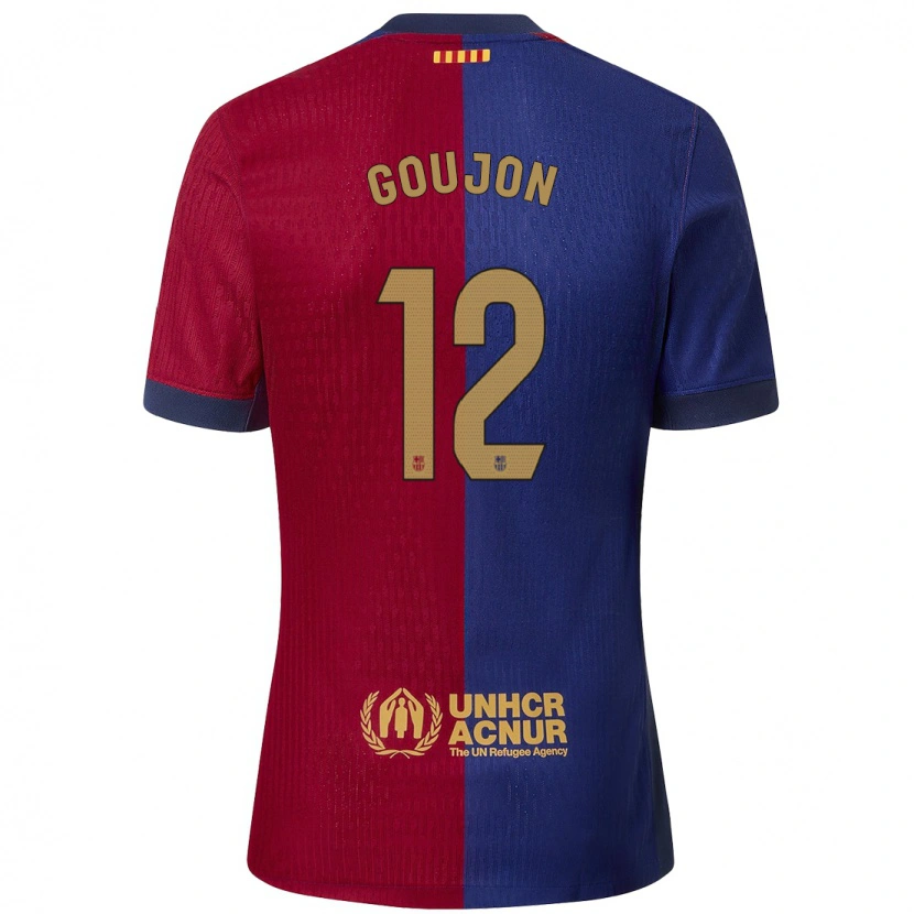 Danxen Enfant Maillot Iker Goujón #12 Bleu Rouge Tenues Domicile 2024/25 T-Shirt