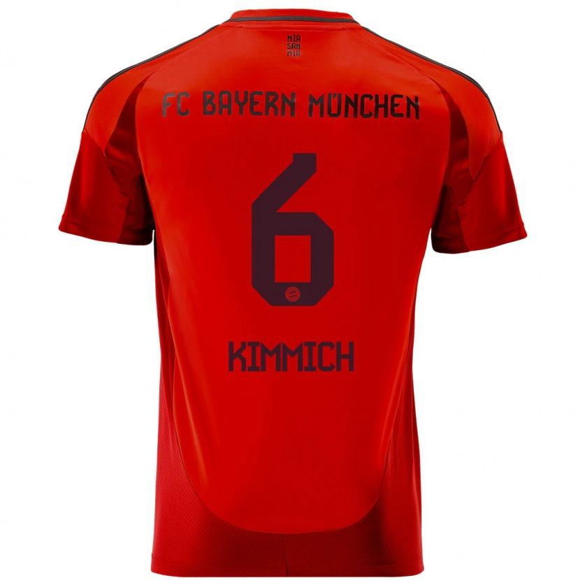 Danxen Enfant Maillot Joshua Kimmich #6 Rouge Tenues Domicile 2024/25 T-Shirt