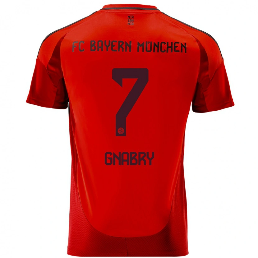 Danxen Enfant Maillot Serge Gnabry #7 Rouge Tenues Domicile 2024/25 T-Shirt