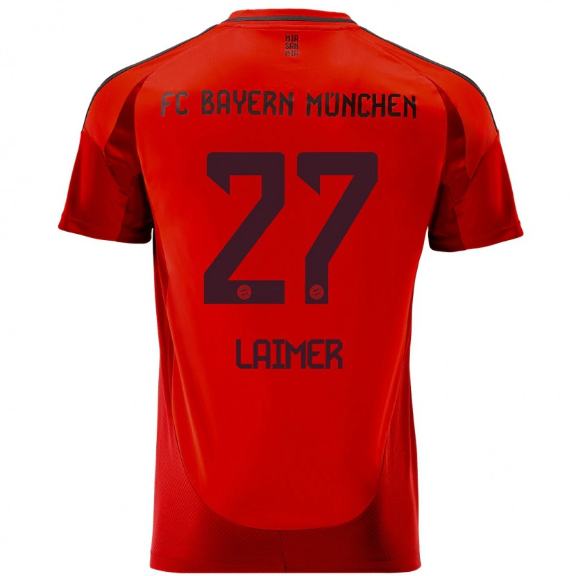 Danxen Enfant Maillot Konrad Laimer #27 Rouge Tenues Domicile 2024/25 T-Shirt