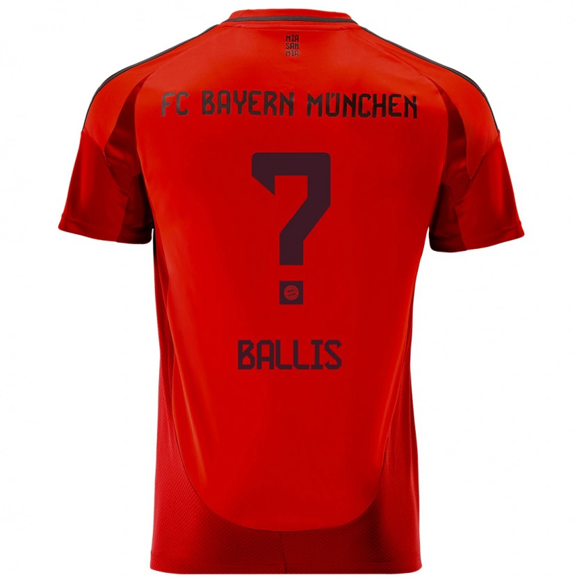 Danxen Enfant Maillot Benjamin Ballis #0 Rouge Tenues Domicile 2024/25 T-Shirt