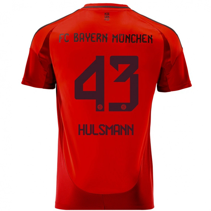 Danxen Enfant Maillot Tom Hülsmann #43 Rouge Tenues Domicile 2024/25 T-Shirt