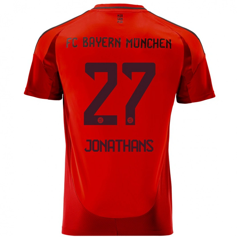 Danxen Enfant Maillot David Jonathans #27 Rouge Tenues Domicile 2024/25 T-Shirt