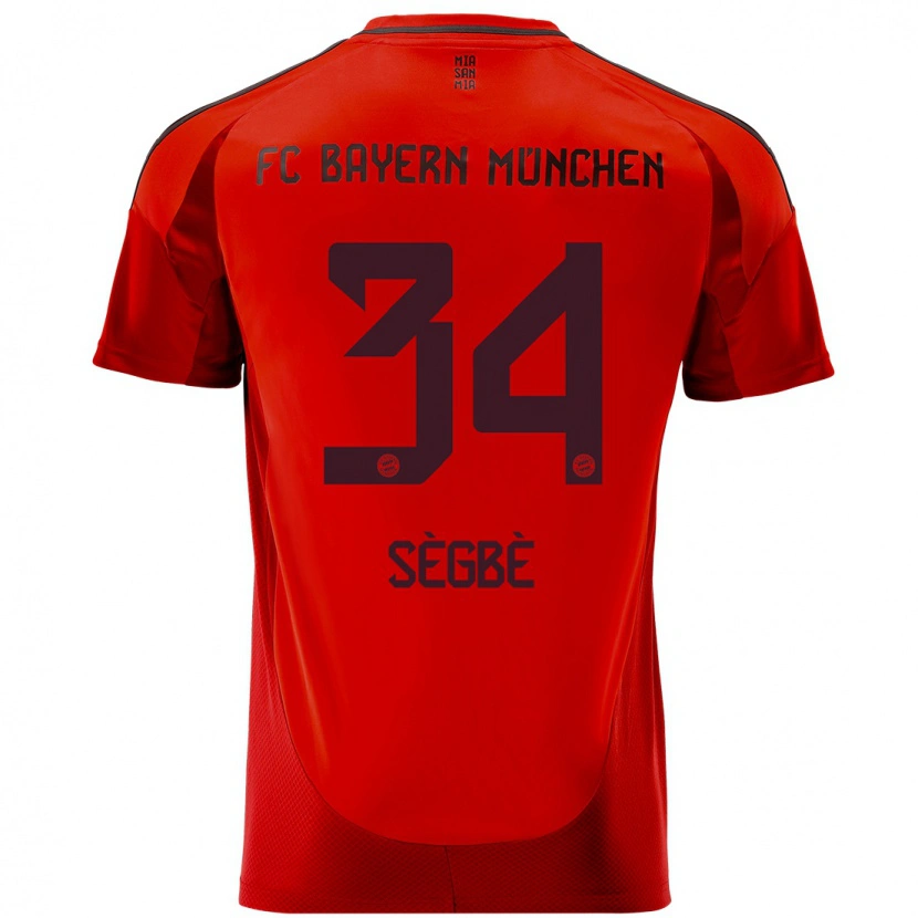 Danxen Enfant Maillot Désiré Sègbè #34 Rouge Tenues Domicile 2024/25 T-Shirt