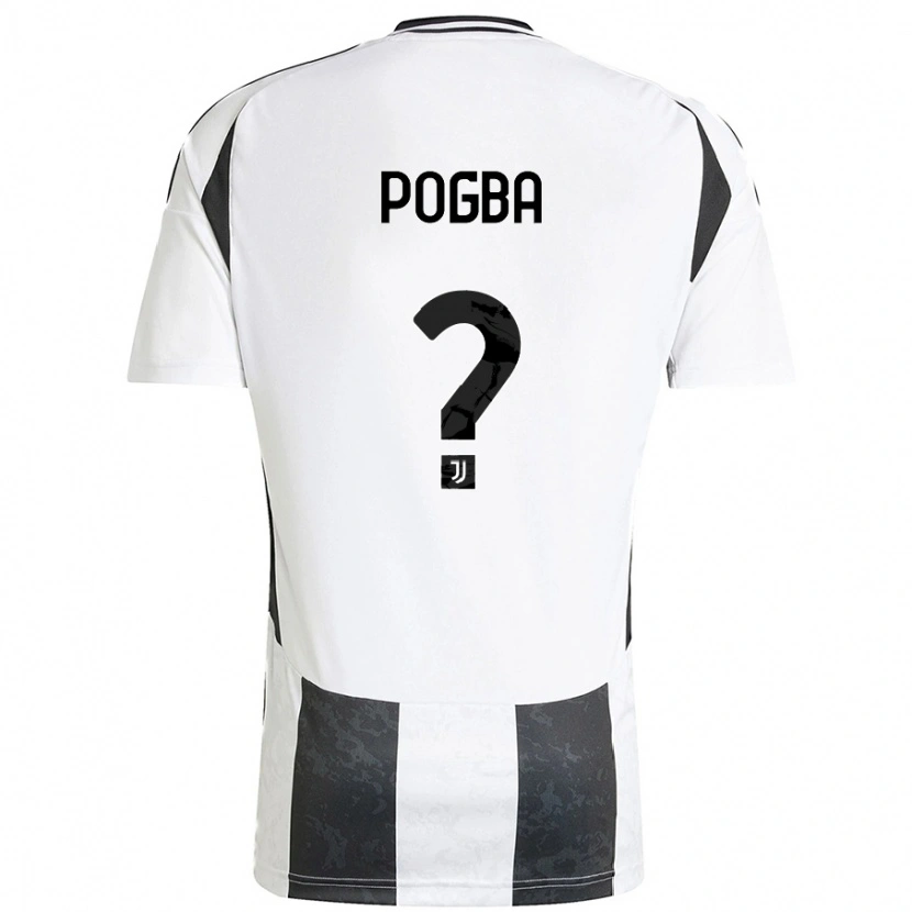 Danxen Enfant Maillot Paul Pogba #0 Blanc Noir Tenues Domicile 2024/25 T-Shirt