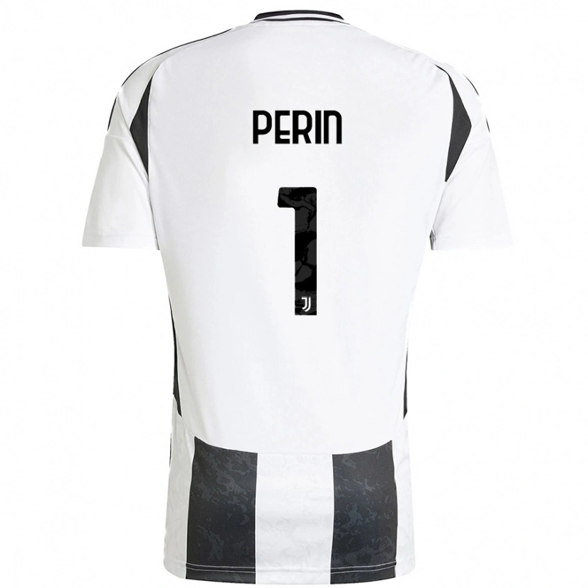 Danxen Enfant Maillot Mattia Perin #1 Blanc Noir Tenues Domicile 2024/25 T-Shirt