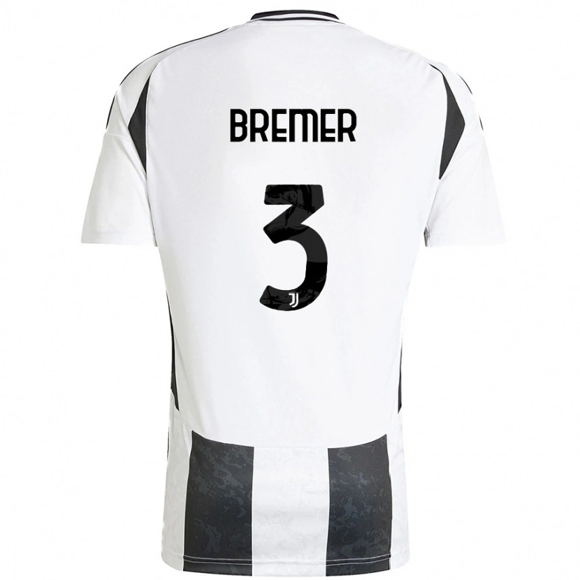 Danxen Enfant Maillot Bremer #3 Blanc Noir Tenues Domicile 2024/25 T-Shirt