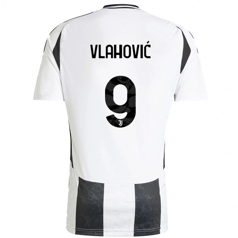 Danxen Enfant Maillot Dušan Vlahović #9 Blanc Noir Tenues Domicile 2024/25 T-Shirt