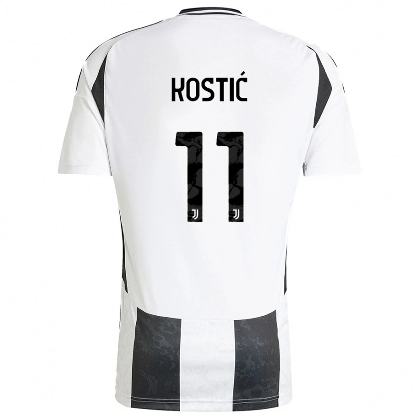 Danxen Enfant Maillot Filip Kostić #11 Blanc Noir Tenues Domicile 2024/25 T-Shirt