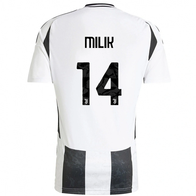 Danxen Enfant Maillot Arkadiusz Milik #14 Blanc Noir Tenues Domicile 2024/25 T-Shirt