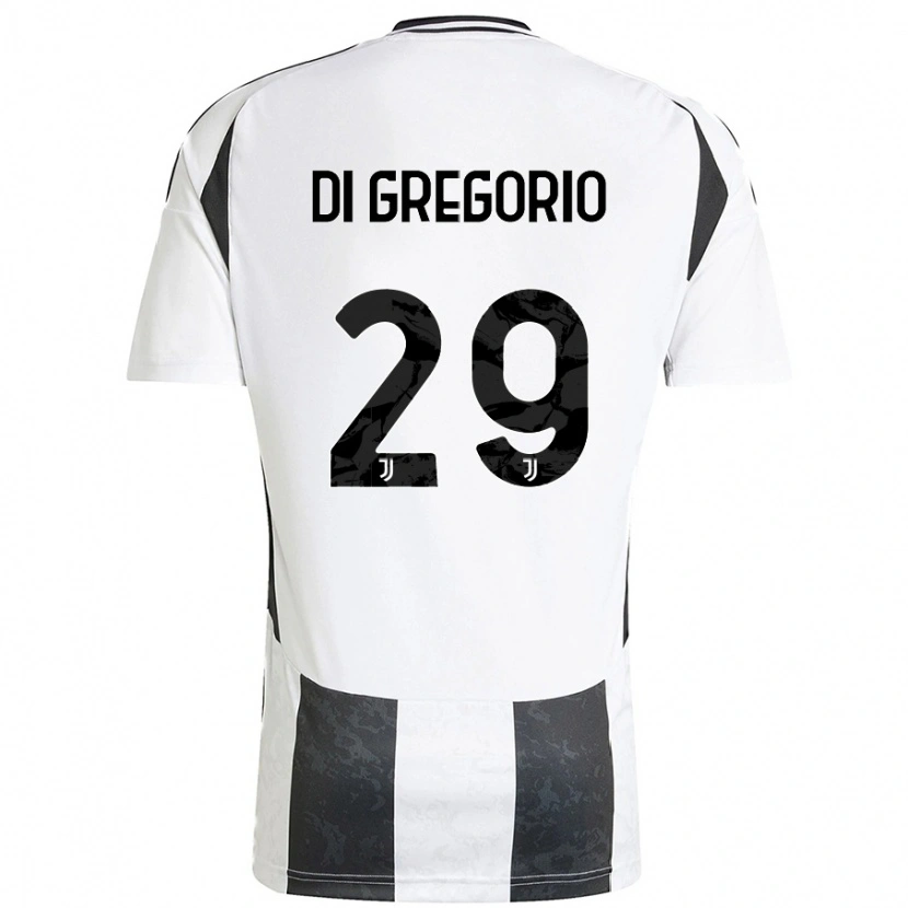 Danxen Enfant Maillot Michele Di Gregorio #29 Blanc Noir Tenues Domicile 2024/25 T-Shirt