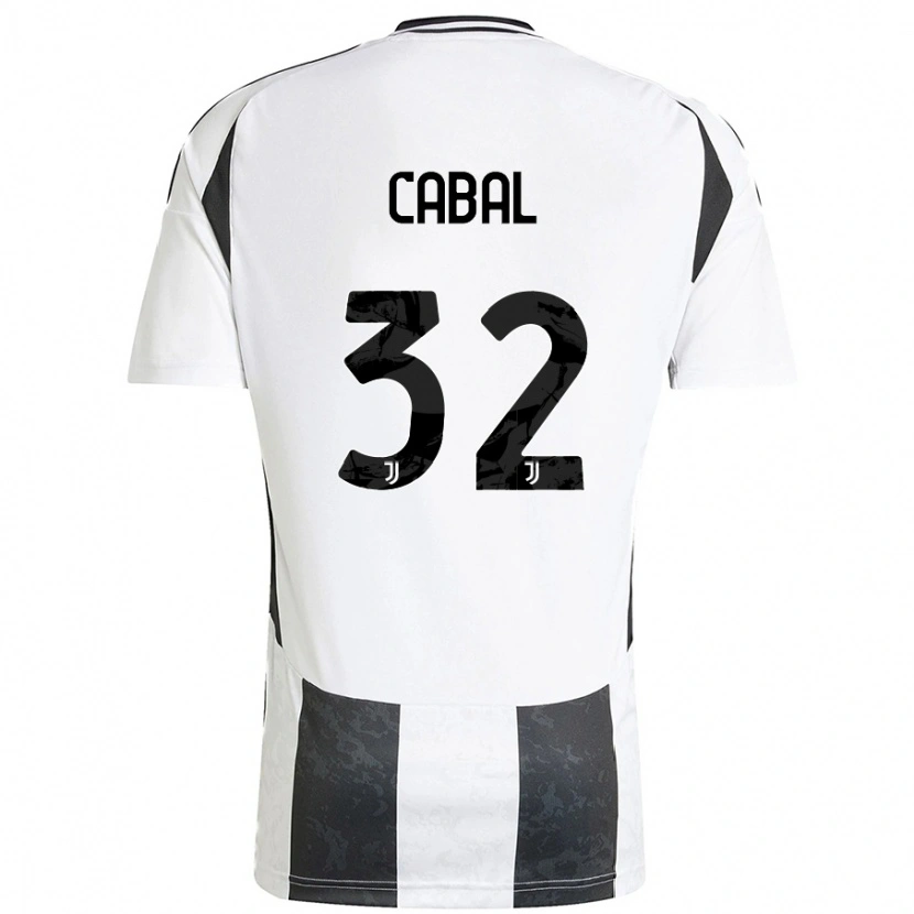 Danxen Enfant Maillot Juan Cabal #32 Blanc Noir Tenues Domicile 2024/25 T-Shirt