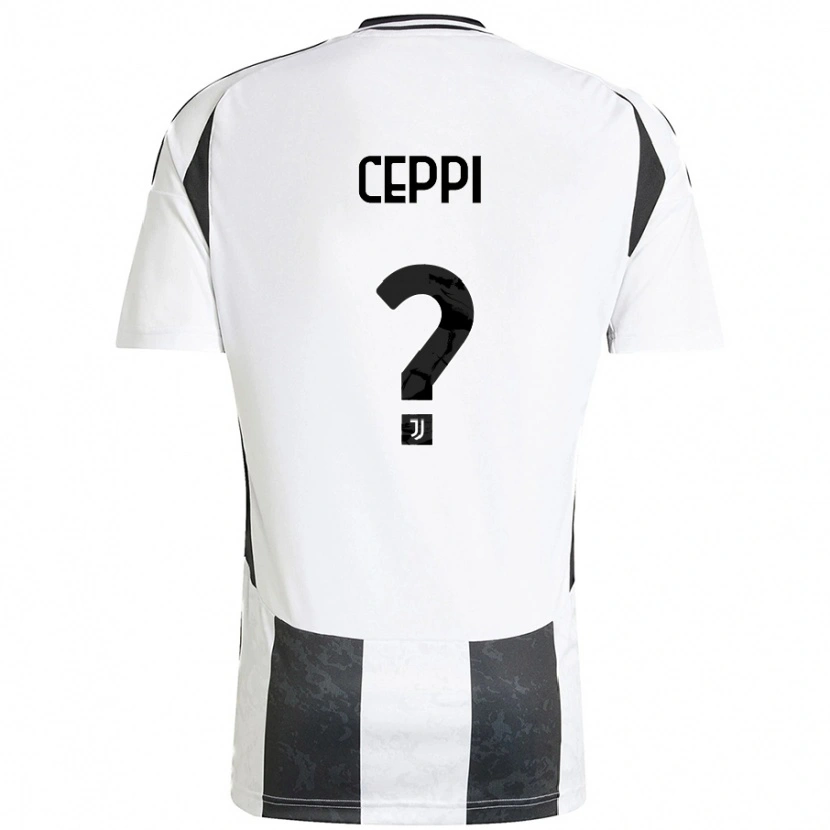 Danxen Enfant Maillot Paolo Ceppi #0 Blanc Noir Tenues Domicile 2024/25 T-Shirt