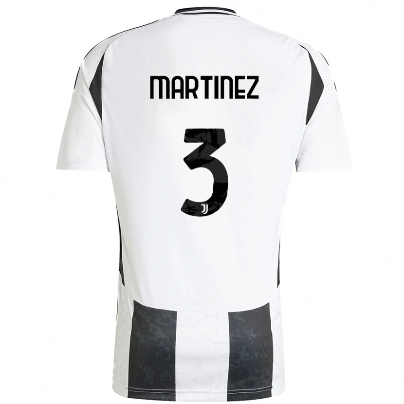 Danxen Enfant Maillot Bruno Martinez #3 Blanc Noir Tenues Domicile 2024/25 T-Shirt