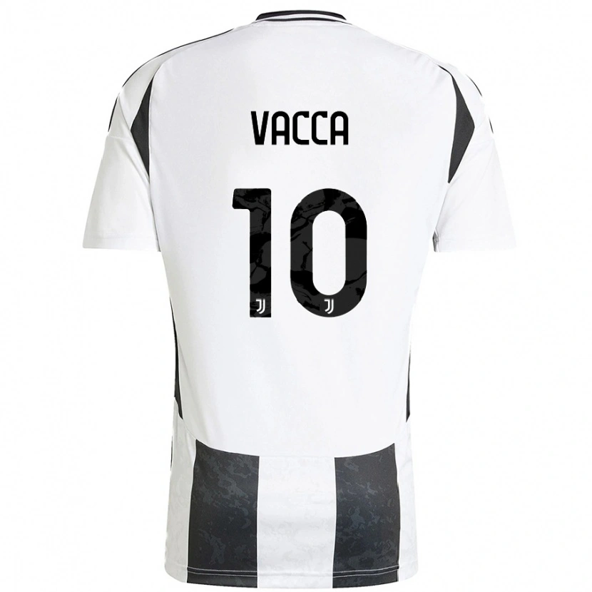 Danxen Enfant Maillot Alessio Vacca #10 Blanc Noir Tenues Domicile 2024/25 T-Shirt