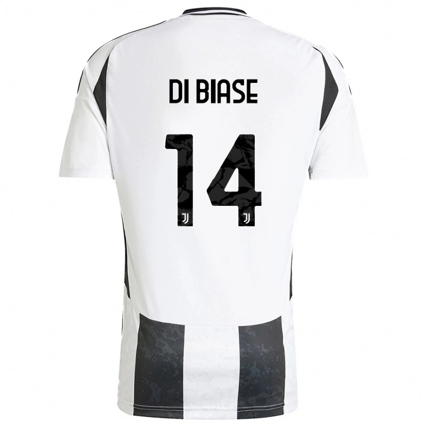 Danxen Enfant Maillot Gianmarco Di Biase #14 Blanc Noir Tenues Domicile 2024/25 T-Shirt