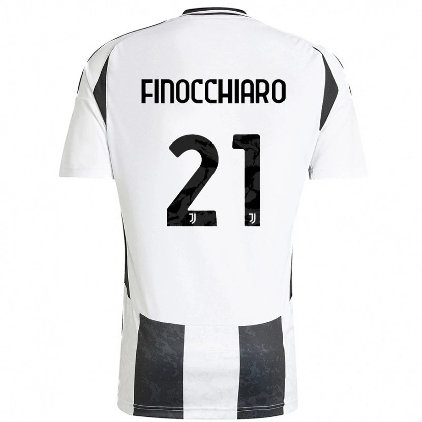 Danxen Enfant Maillot Gabriele Finocchiaro #21 Blanc Noir Tenues Domicile 2024/25 T-Shirt