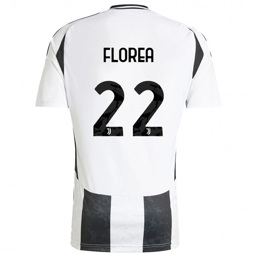 Danxen Enfant Maillot Andrei Florea #22 Blanc Noir Tenues Domicile 2024/25 T-Shirt