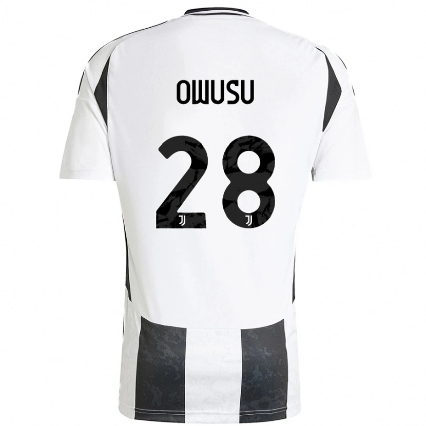 Danxen Enfant Maillot Augusto Owusu #28 Blanc Noir Tenues Domicile 2024/25 T-Shirt