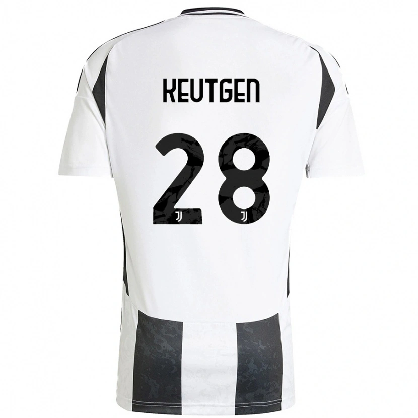 Danxen Enfant Maillot Enzo Keutgen #28 Blanc Noir Tenues Domicile 2024/25 T-Shirt