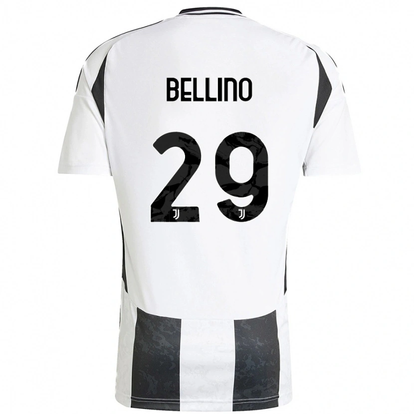 Danxen Enfant Maillot Filippo Bellino #29 Blanc Noir Tenues Domicile 2024/25 T-Shirt