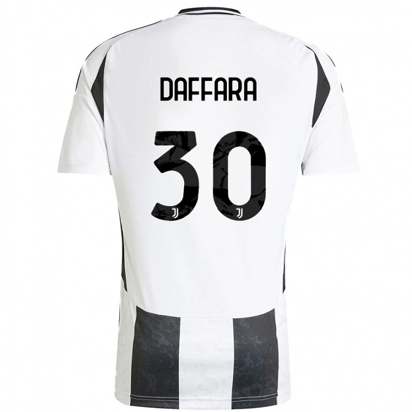 Danxen Enfant Maillot Giovanni Daffara #30 Blanc Noir Tenues Domicile 2024/25 T-Shirt