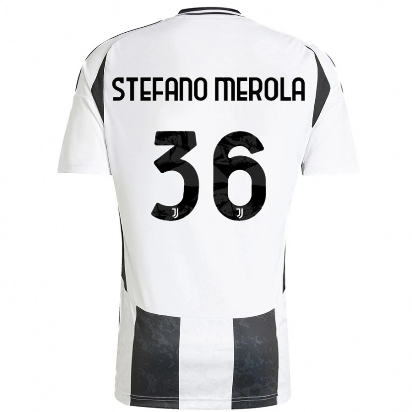 Danxen Enfant Maillot Antonio Stefano Merola #36 Blanc Noir Tenues Domicile 2024/25 T-Shirt