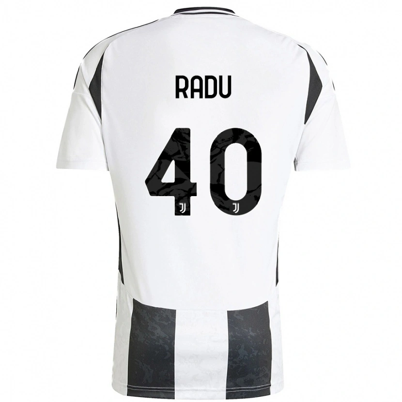 Danxen Enfant Maillot Riccardo Radu #40 Blanc Noir Tenues Domicile 2024/25 T-Shirt