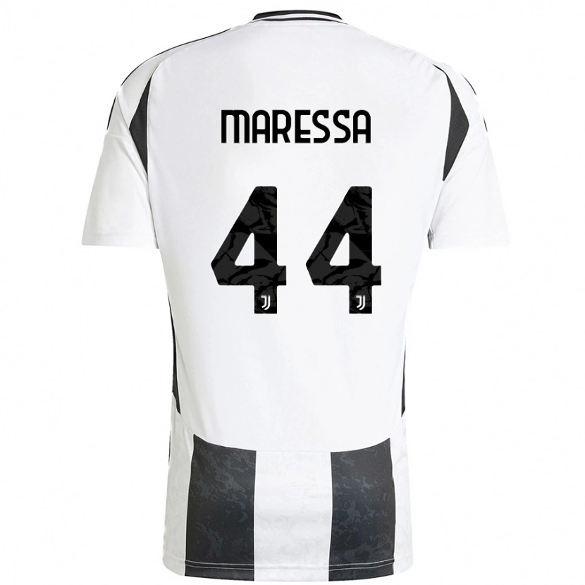 Danxen Enfant Maillot Tommaso Maressa #44 Blanc Noir Tenues Domicile 2024/25 T-Shirt